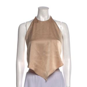Alice + Olivia Beige Halter Top